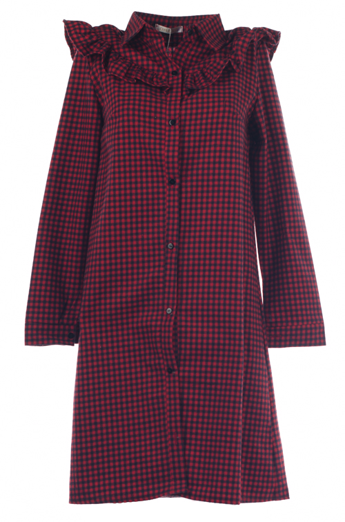 Платье-рубашка в клетку 2298004