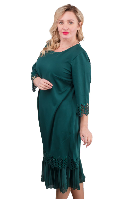 Платье женское с плиссированной оборкой 252792