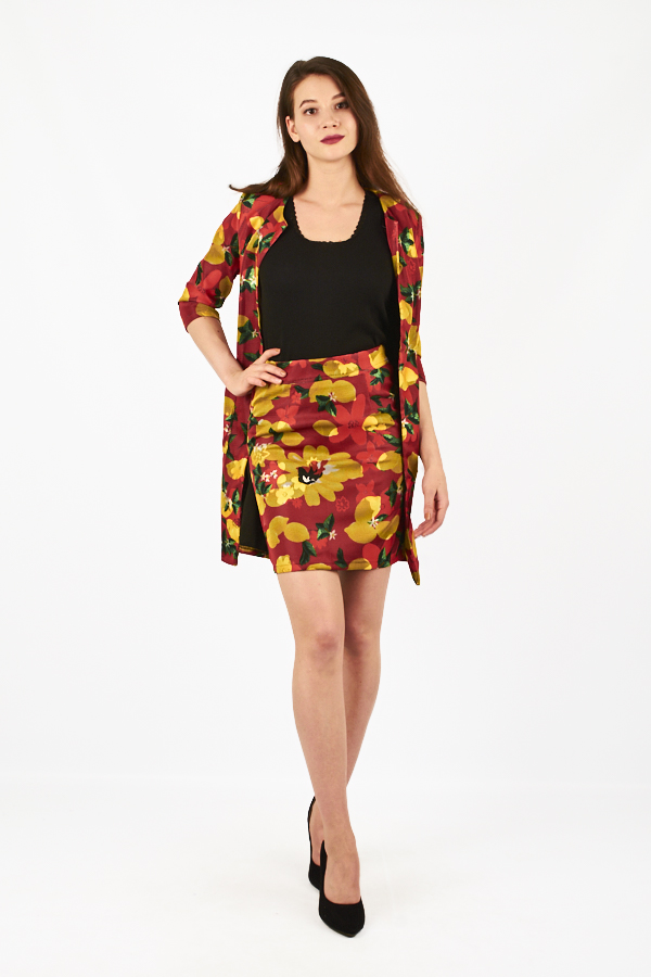 Костюм двойка женский с цветочным принтом 2411