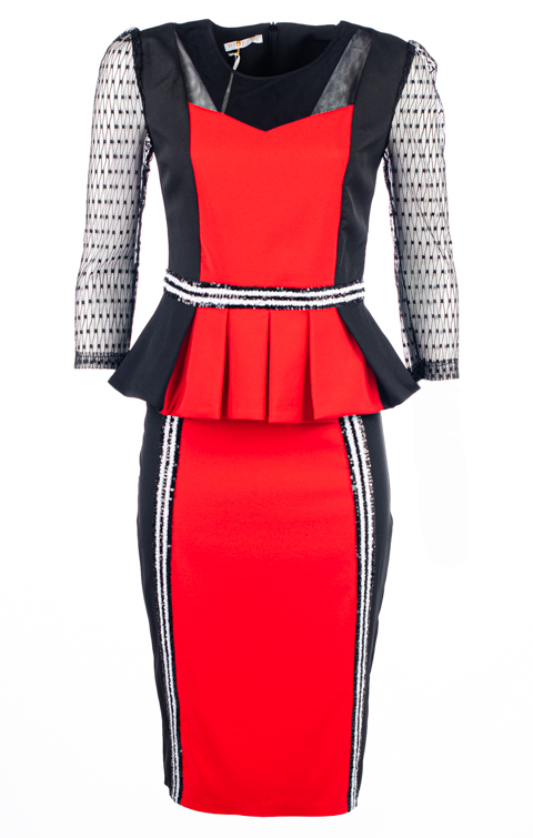 Костюм женский юбочный с пайетками 249544