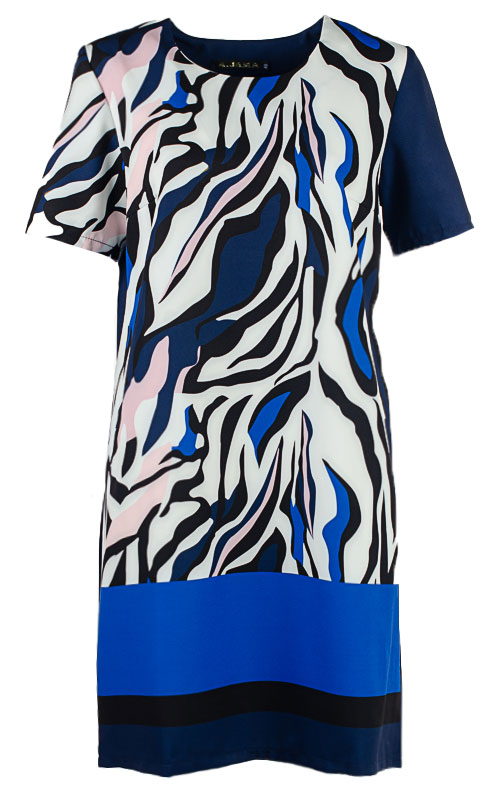 Платье женское прямое с коротким рукавом 251242