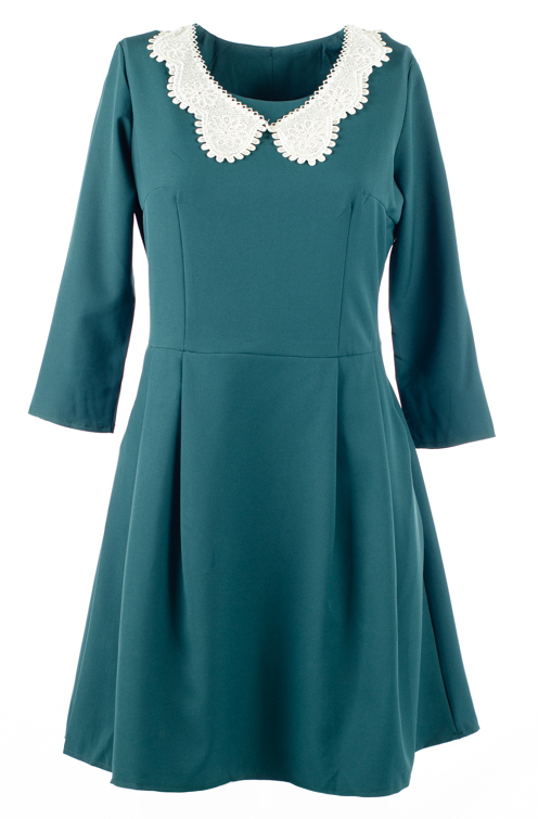 Платье женское с кружевным воротником 249273