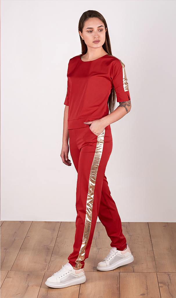 Костюм женский брючный с лампасами 252953