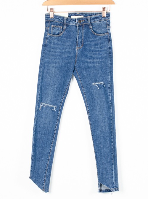 Джинсы женские со срезом 249141