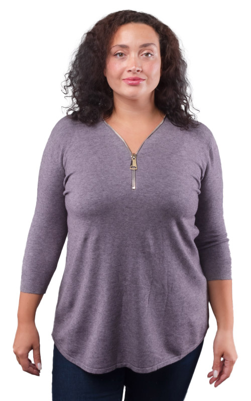 Джемпер женский на молнии рукав 3/4 252481