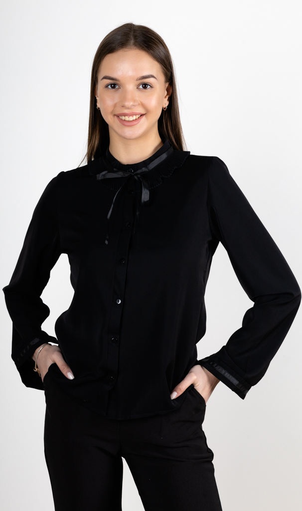 Блузка женская с плиссированным воротником 253102