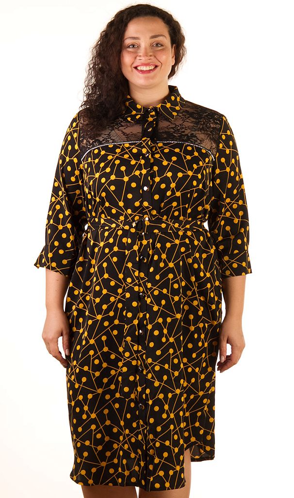 Платье-рубашка со стразами 253234