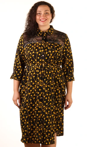 Платье-рубашка со стразами 253234