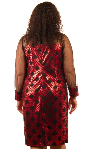 Платье женское с сетчатым рукавом 252025 фото 2