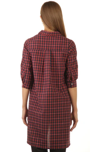 Туника-рубашка женская в клетку 253764 фото 2