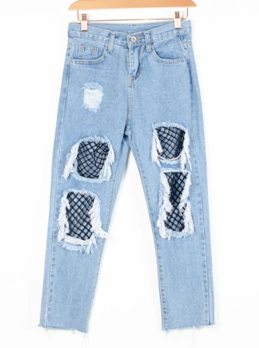 Джинсы женские с сеточкой 249140