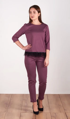 Костюм женский трикотажный с бахромой 250523 фото 2