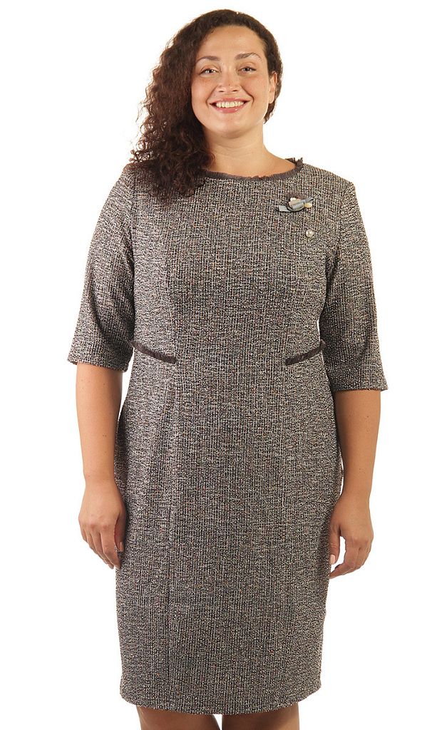 Платье женское букле с брошью 253571