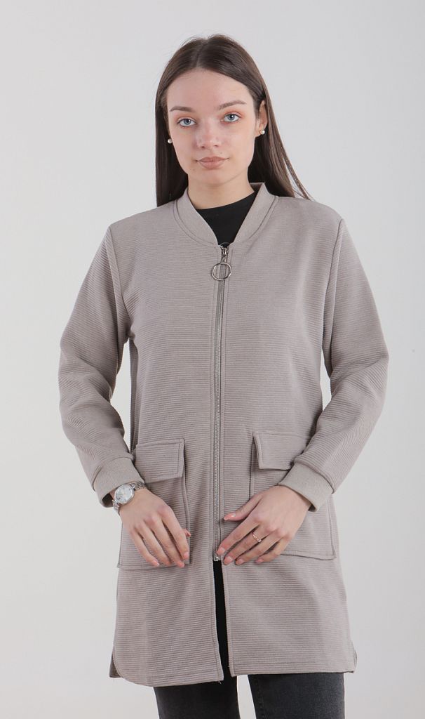 Кофта женская на молнии удлинённая 252997