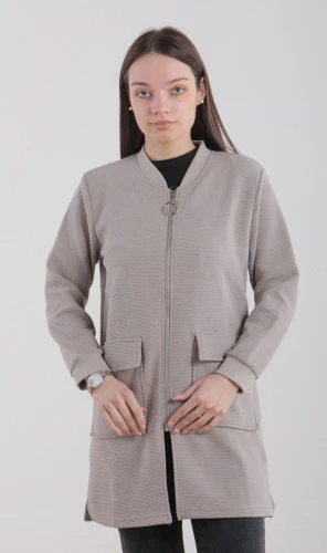Кофта женская на молнии удлинённая 252997