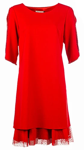 Платье женское с бусинами на рукавах 249932