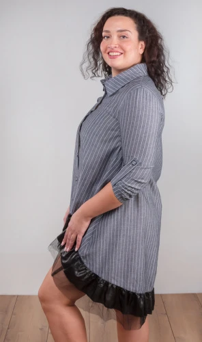 Платье-рубашка в полоску 252731 фото 2