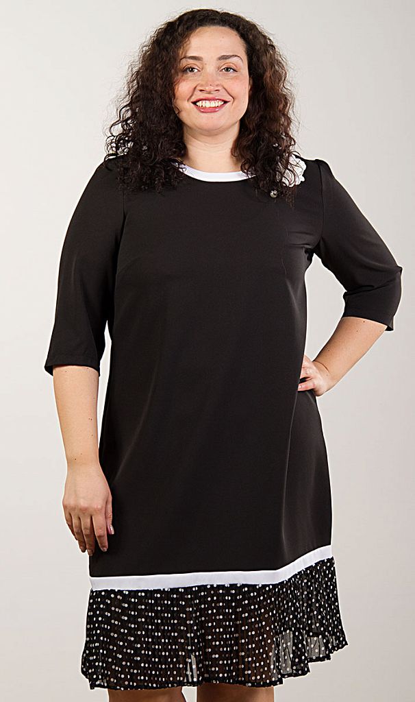 Платье женское с плиссированной оборкой 253075