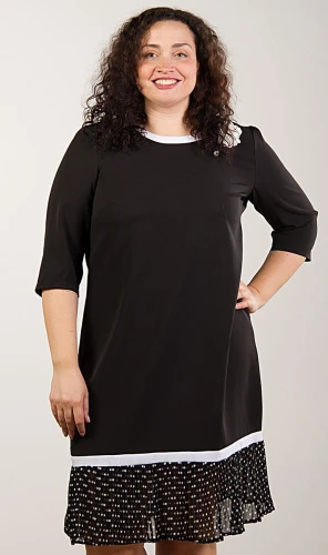 Платье женское с плиссированной оборкой 253075