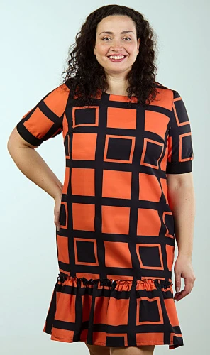 Платье женское с оборкой 253076