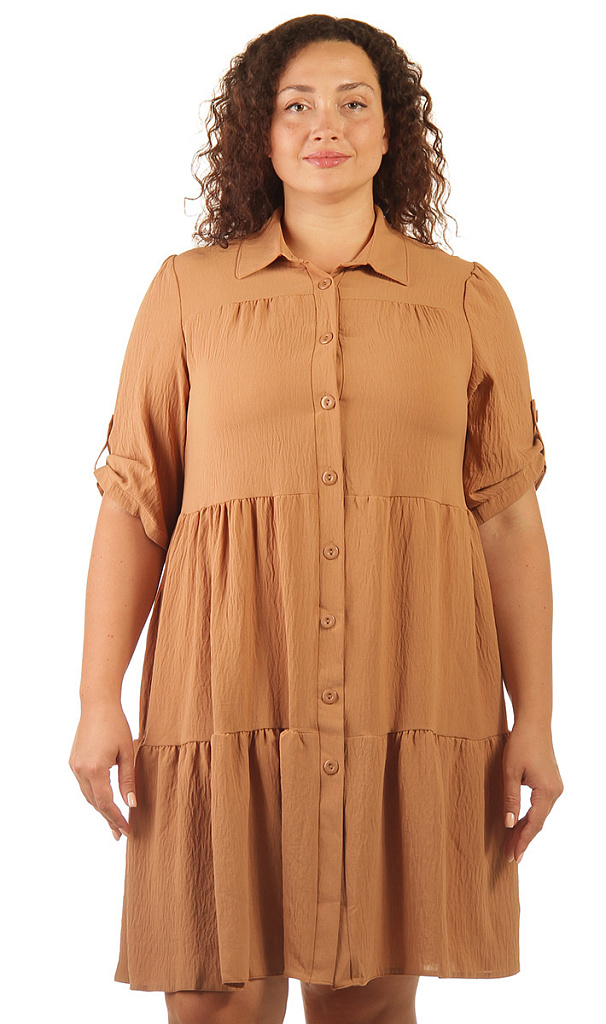 Платье женское ярусное на пуговицах 253630