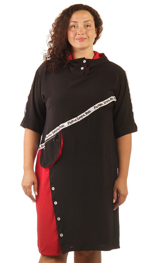 Платье женское свободное с капюшоном 252805