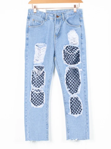 Джинсы женские с сеточкой 249138