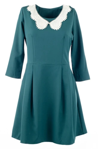 Платье женское с кружевным воротником 249273