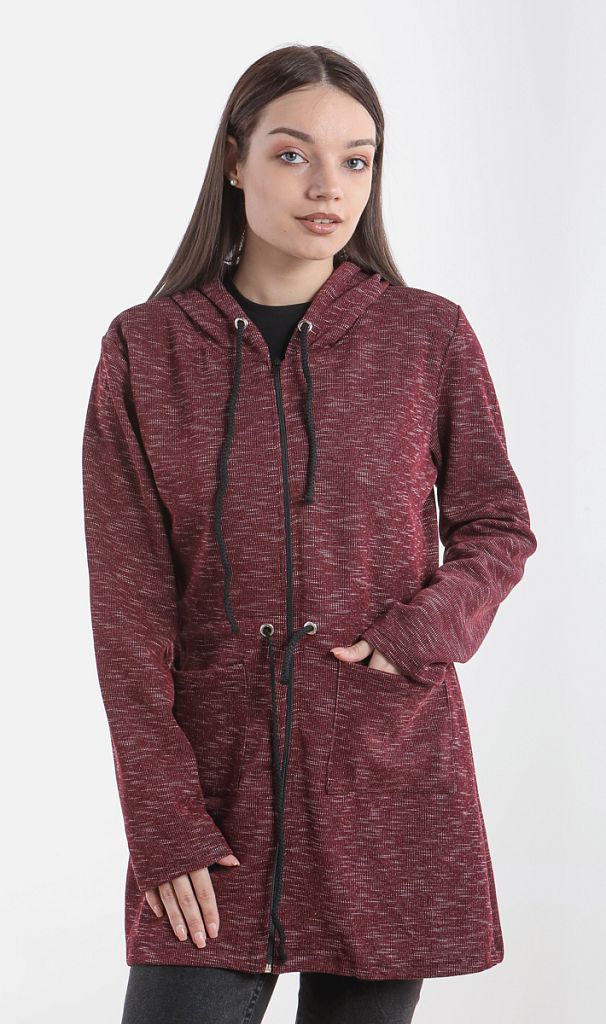 Кардиган женский трикотажный с капюшоном 252992