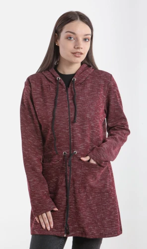 Кардиган женский трикотажный с капюшоном 252992