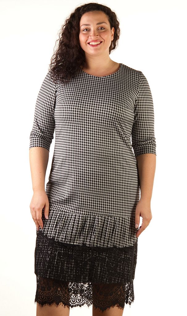 Платье женское с кружевной оборкой 253221