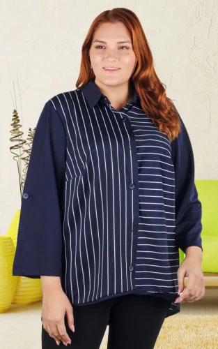 Туника-рубашка женская в полоску 252407