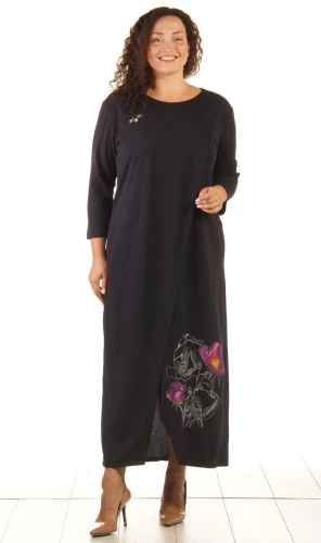 Платье женское макси с вышивкой 253495