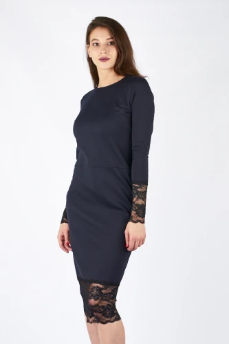 Платье женское с гипюром 1990