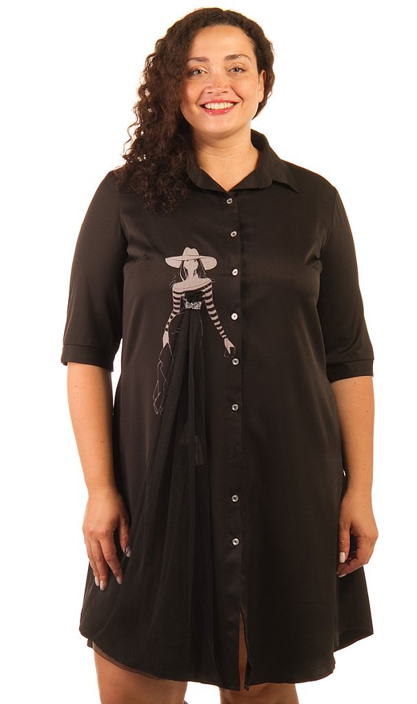 Платье-рубашка женское с принтом 253408