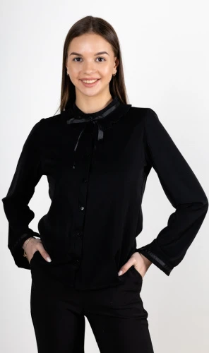 Блузка женская с плиссированным воротником 253102