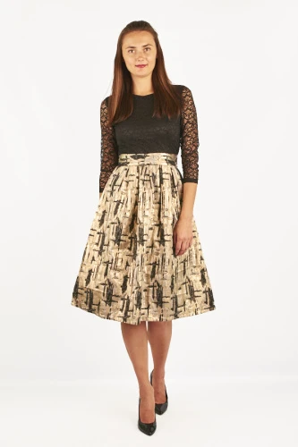 Платье женское комбинированное 2609