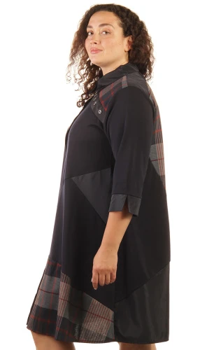 Платье-рубашка женское в клетку 253501 фото 2